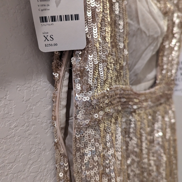 Free People Allie Gold Dress XS - Picture 2 of 6